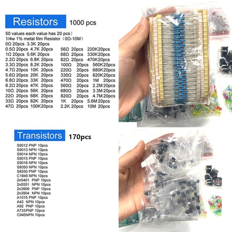 1900pcs Component Box Kit with - Resistor Kit 1 4W recension och pris