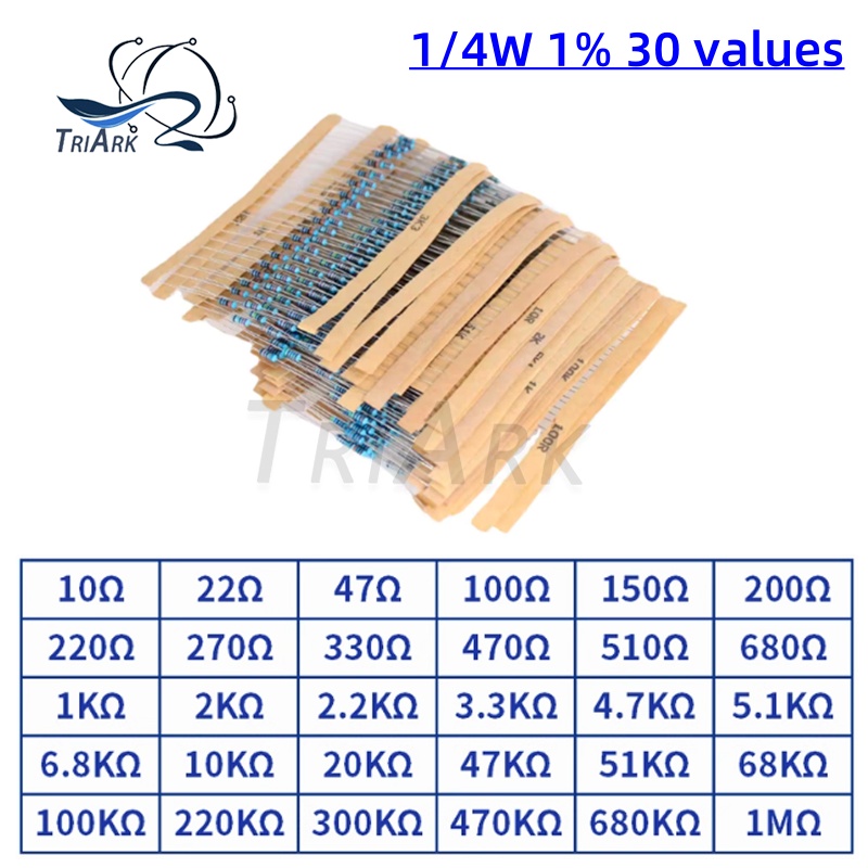 300/600/set 30 Kinds 1/4W 1% R - Resistor Kit 1 4W recension och pris