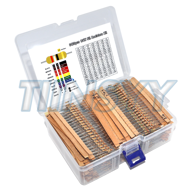 3120pcs 156 Values 1 -10M Ohm  - Resistor Kit 1 4W recension och pris