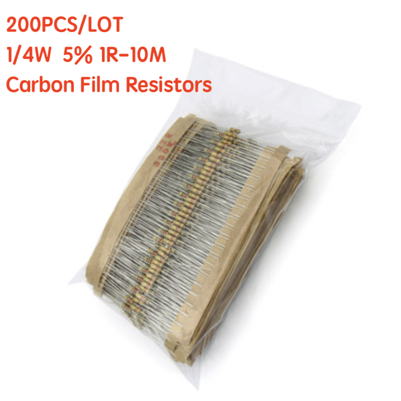 200PCS 1/4W Carbon Film Resist - Resistor Kit 1 4W recension och pris
