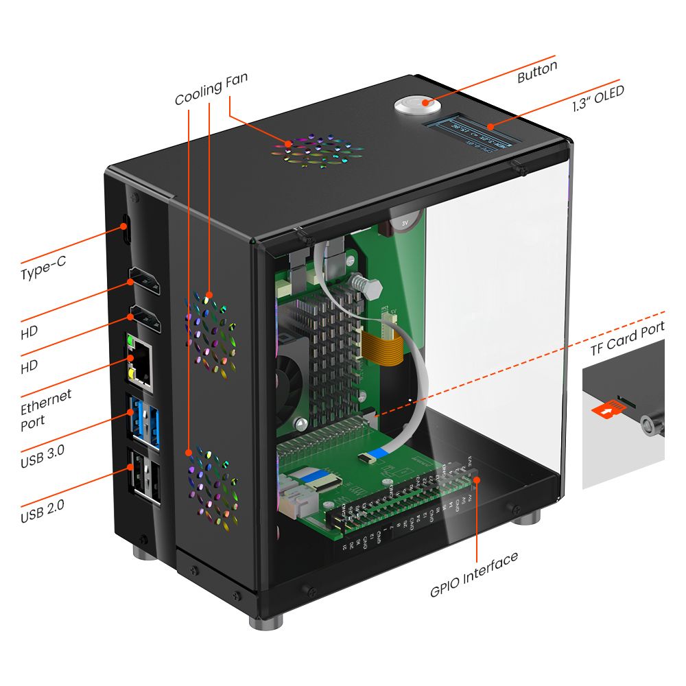 Raspberry Pi 5 Case Protective - Diy Electronics Raspberry Pi recension och pris
