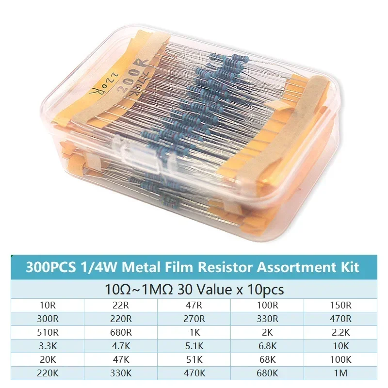 300/600PCS 30Values 1/4W Metal - Resistor Kit 1 4W recension och pris