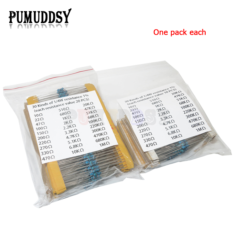 600pcs/set 30 Kinds 1/4W Resis - Resistor Kit 1 4W recension och pris