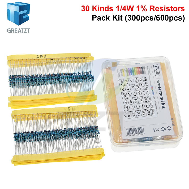 GREATZT 600pcs/set 30 Kinds 1/ - Resistor Kit 1 4W recension och pris